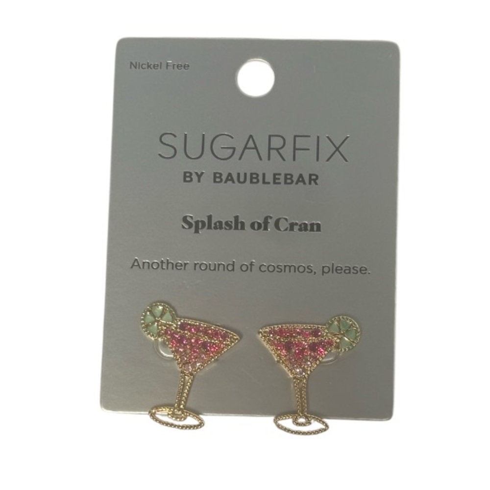 Sugarfix by BaubleBar Cosmopolitan Cocktail Earrings NWT